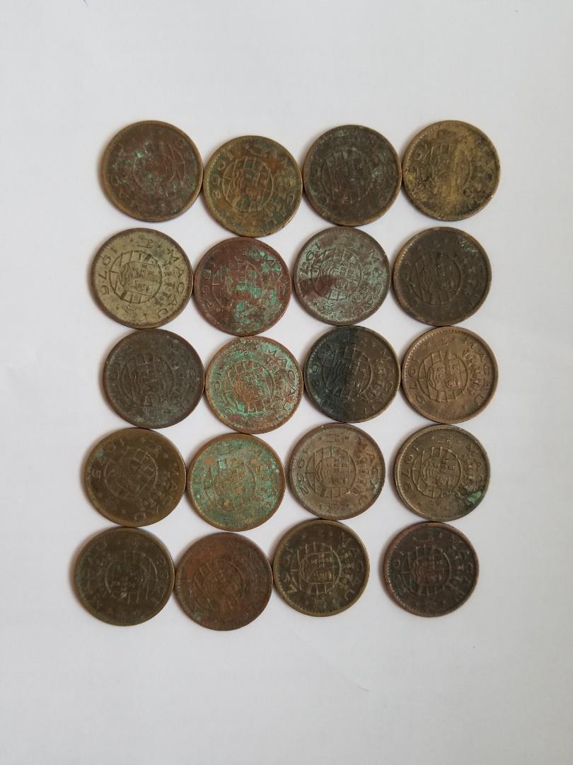 澳門52,67,68,75,76年一角硬幣共20個, 興趣及遊戲, 收藏品及紀念品, 錢幣- Carousell