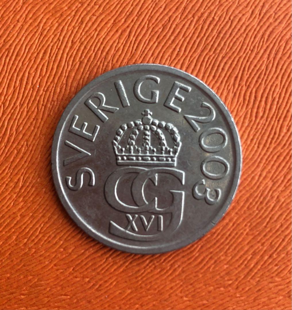 瑞典幣Kronor 5克朗, 興趣及遊戲, 收藏品及紀念品, 錢幣- Carousell