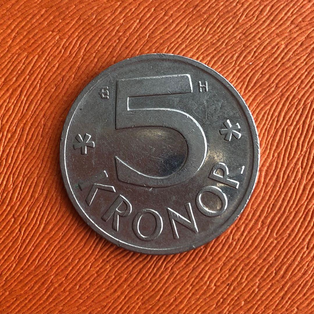 瑞典幣Kronor 5克朗, 興趣及遊戲, 收藏品及紀念品, 錢幣- Carousell