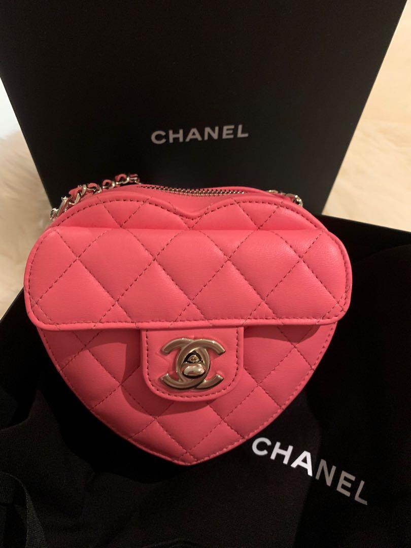 Chanel Heart Bag 22S Coral Pink Lambskin