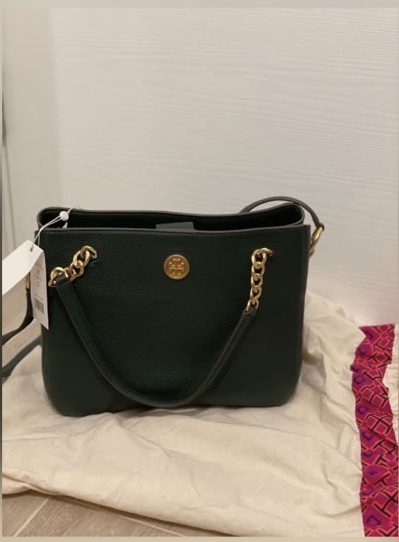 Tory Burch Mason Triple Compartment Satchel Pine Tree