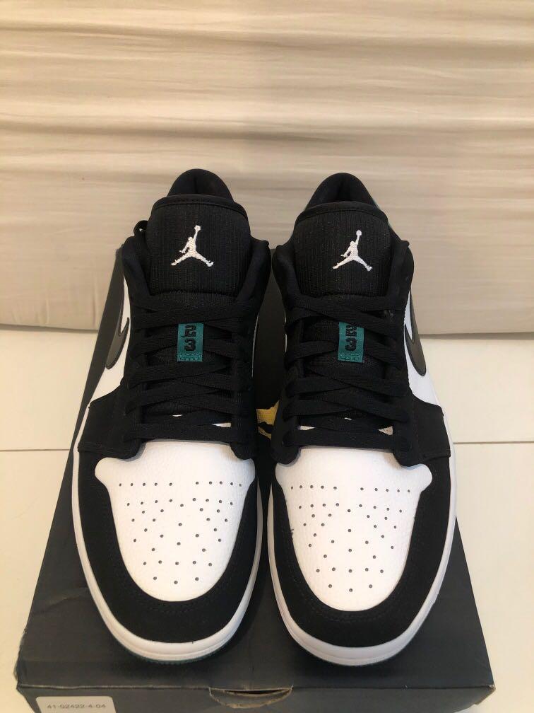 Air jordan 1 low white black mystic green shop
