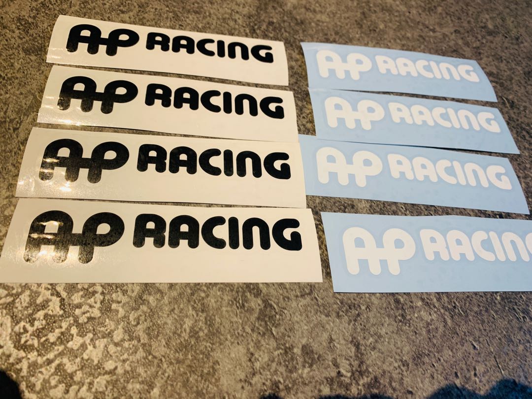 Pair of AP Racing stickers 