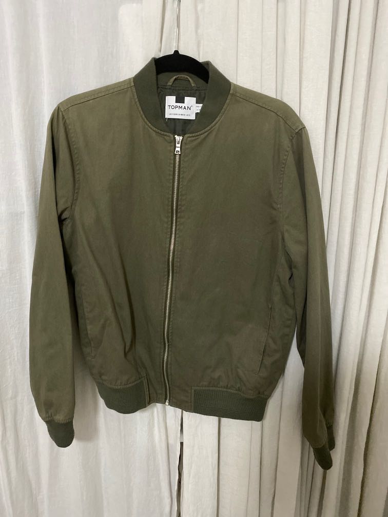 Topman green bomber jacket top
