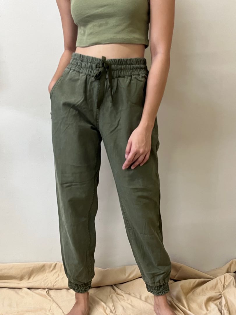 Army green jogger pants womens outlet