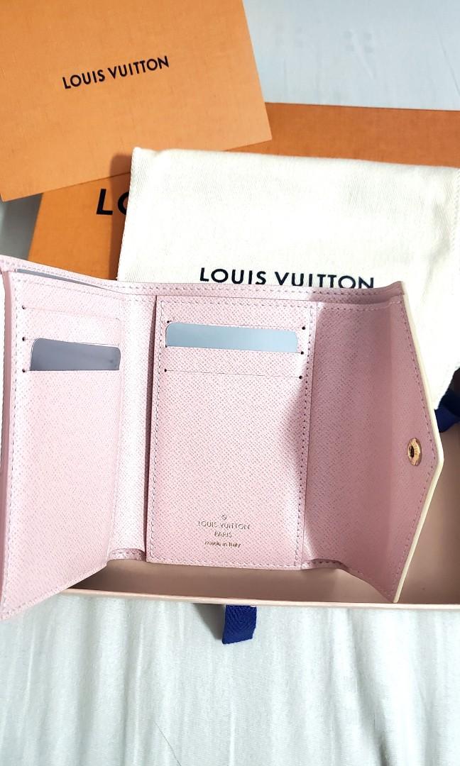 Authentic Louis Vuitton Victorine Wallet Damier Ebene RedSD1198 Receipt 