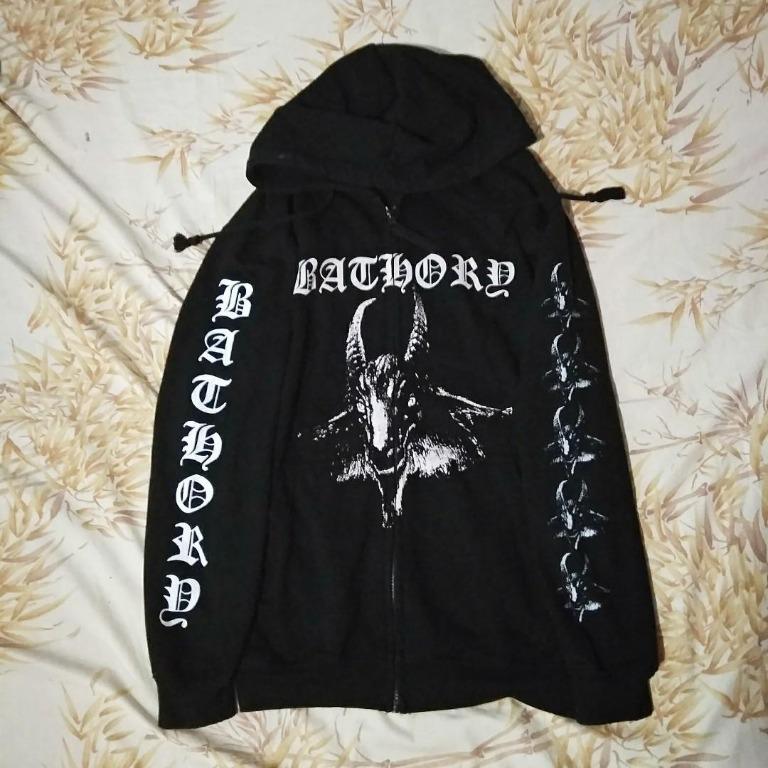 Bathory Zip Hoodie size S fit to M Jacket Sweater Black Metal not