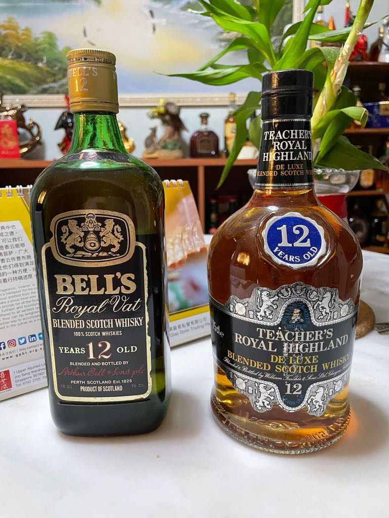 BELL’S Royal Vat & TEACHER’S ROYAL HIGHLAND DELUXE Blended Scotch Whisky 12Year Old. 750 ml. 1