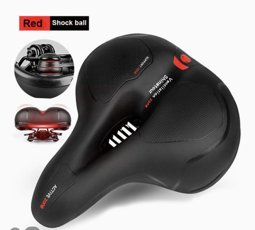 Bicycle Rear Seat Cushion Extra Wide Waterproof Saddle Dual Shock