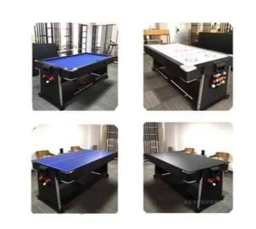 Billiard Junior Table 4 in 1 (Category: Billiards and Bowling) located in Manila. Submitted by my_haru (Listing ID 1157327770, Image 3). Description: Brand New 4 x 7ft Junior Billiard Table Game Set Size In - (80x44x32 inches) SPECIFICATIONS: 1. Billiard Table Material - Medium Density Fiberboard with Polyester Surface - Complete set accessories 2. Air Hockey Material - Medium Density Fiberboard 3. Table Tennis - Medium Density Fiberboard with PV