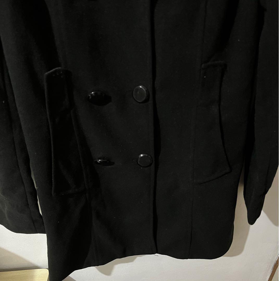 Black coat, Women's Fashion, Coats, Jackets and Outerwear on Carousell