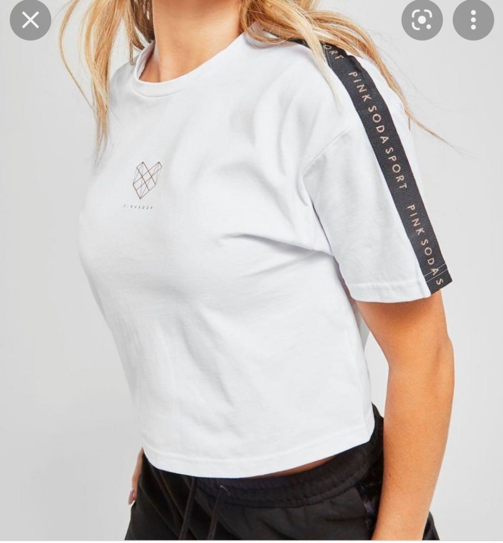 BN Pink sport Soda Lurex Tape Crop Top