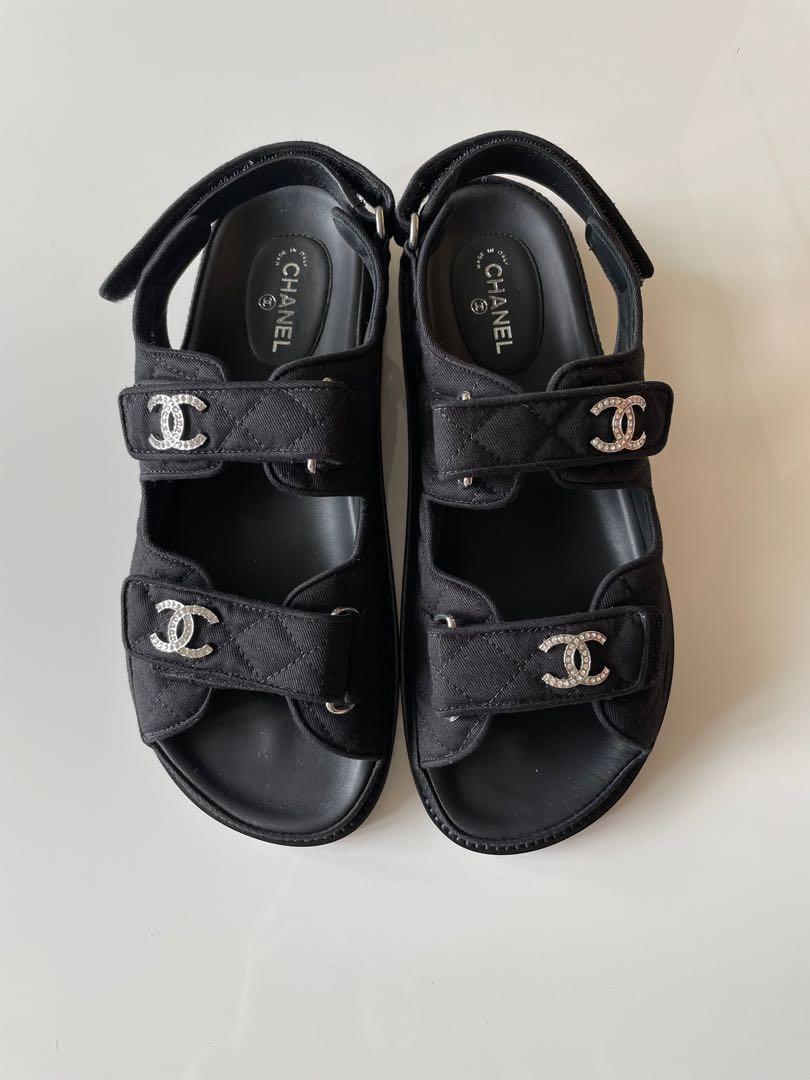 BNIB Chanel Canvas Dad sandals sz 38 (fits like 38.5-39)
