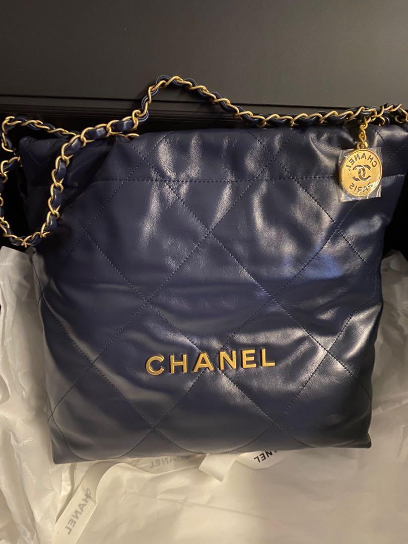 Chanel 22 metallic grey hobo bag medium, Luxury, Bags & Wallets on Carousell