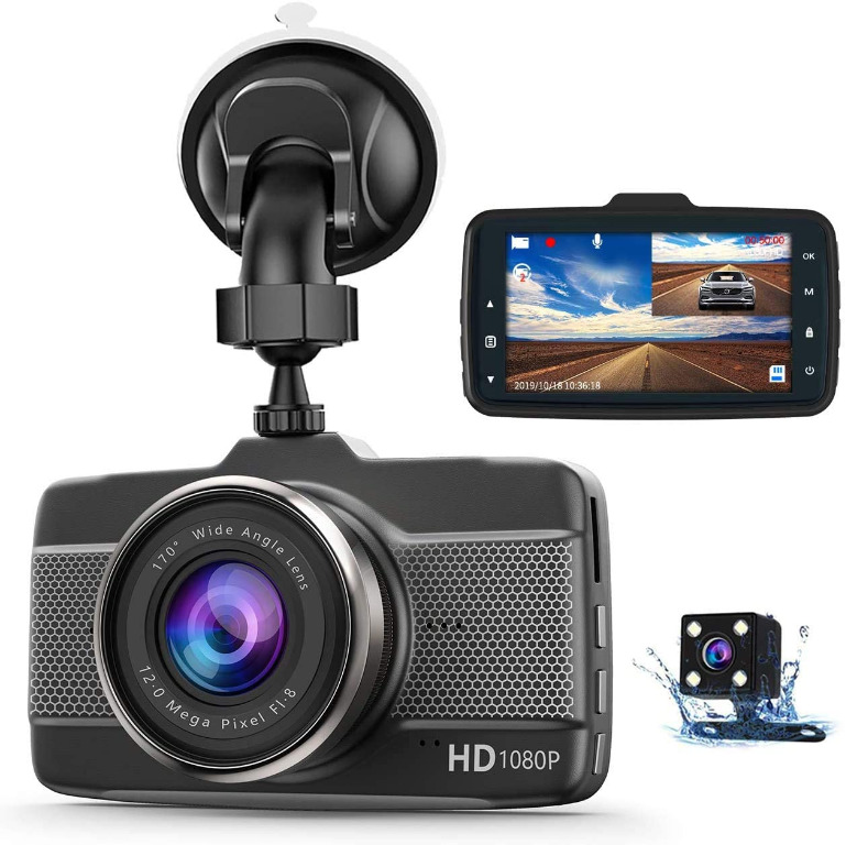 MASO 10 Dual Lens Car DVR Dash Cam Front and Rear Mirror Camera Video Recorder 1080P