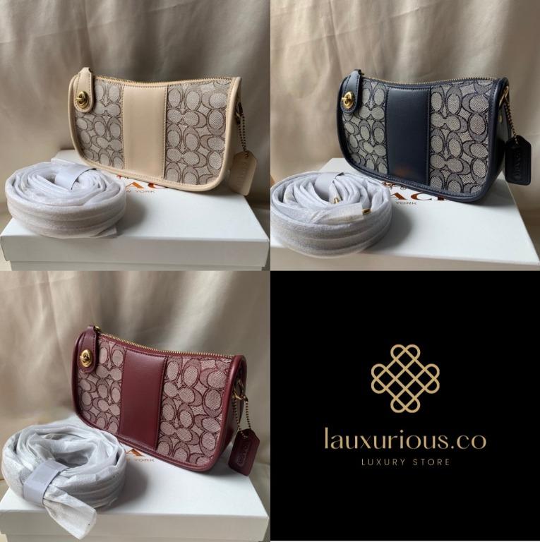 Tas Swinger Signature Jacquard Shoulder Bag Coach Swinger Bag