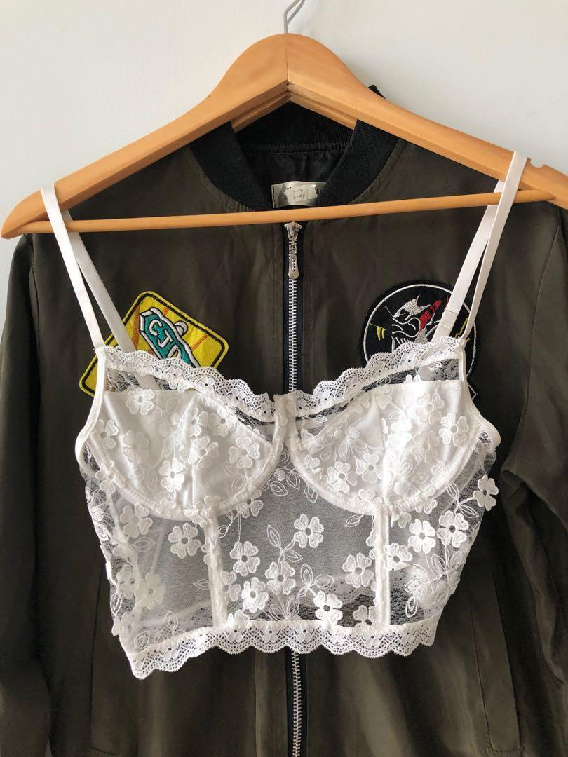 Urban Outfitters lace bralette corset, Women's Fashion, Tops, Other Tops on  Carousell