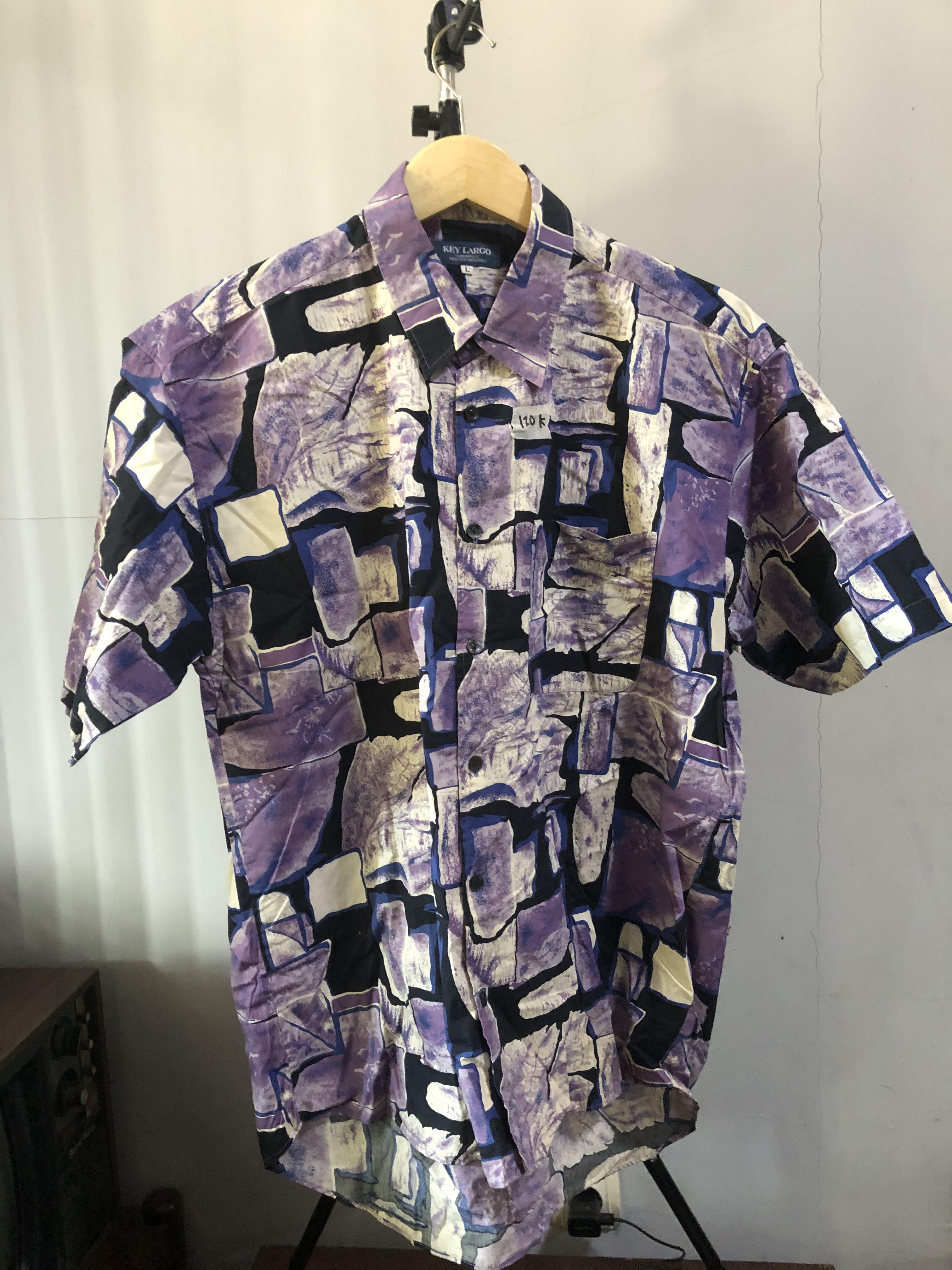 COTTON PURPLE SHIRT, Fesyen Pria 