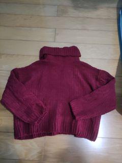 Crop rajut // Crop sweater // Crop top // Rajut lengan balon // puff sleeve // rajut kepang