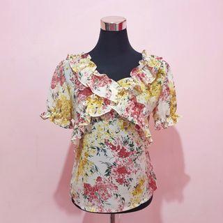 Floral Ruffled Blouse Top