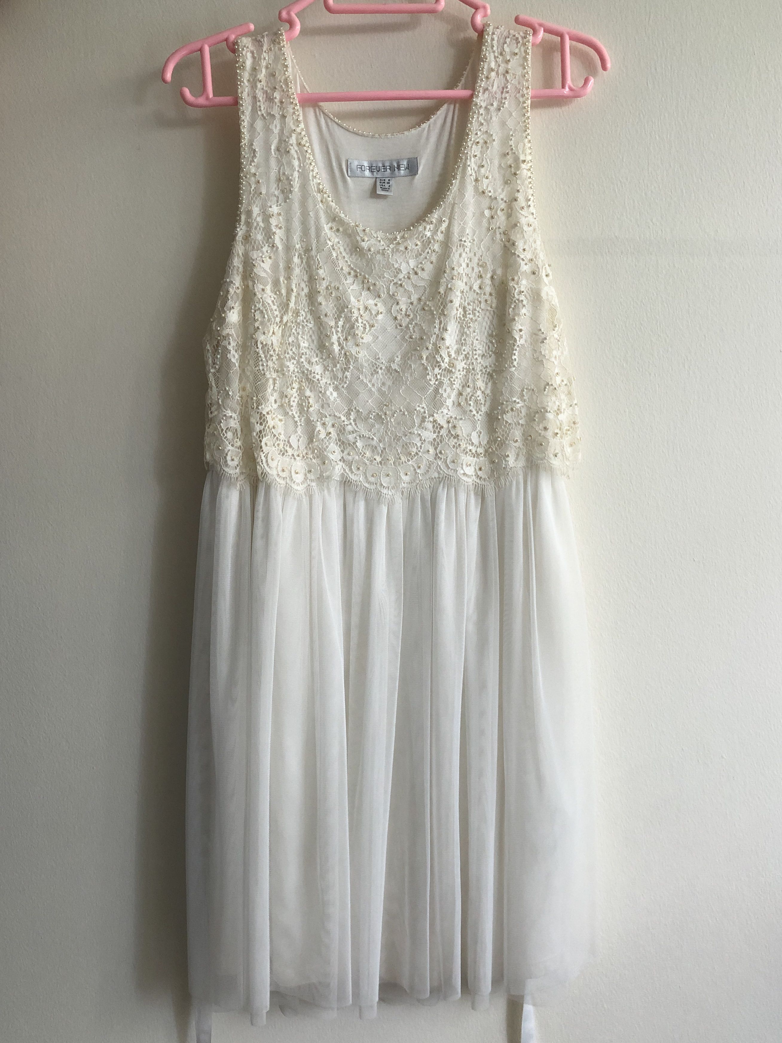 Forever New White Lace Dress Women s Fashion Dresses Sets Dresses on Carousell