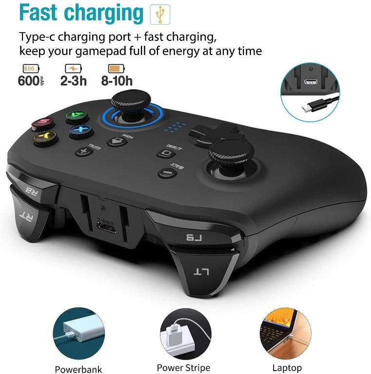 GC201 Wireless Gaming Controller, DualVibration Joystick Gamepad