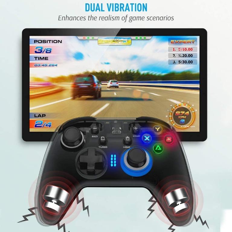 GC201 Wireless Gaming Controller, DualVibration Joystick Gamepad