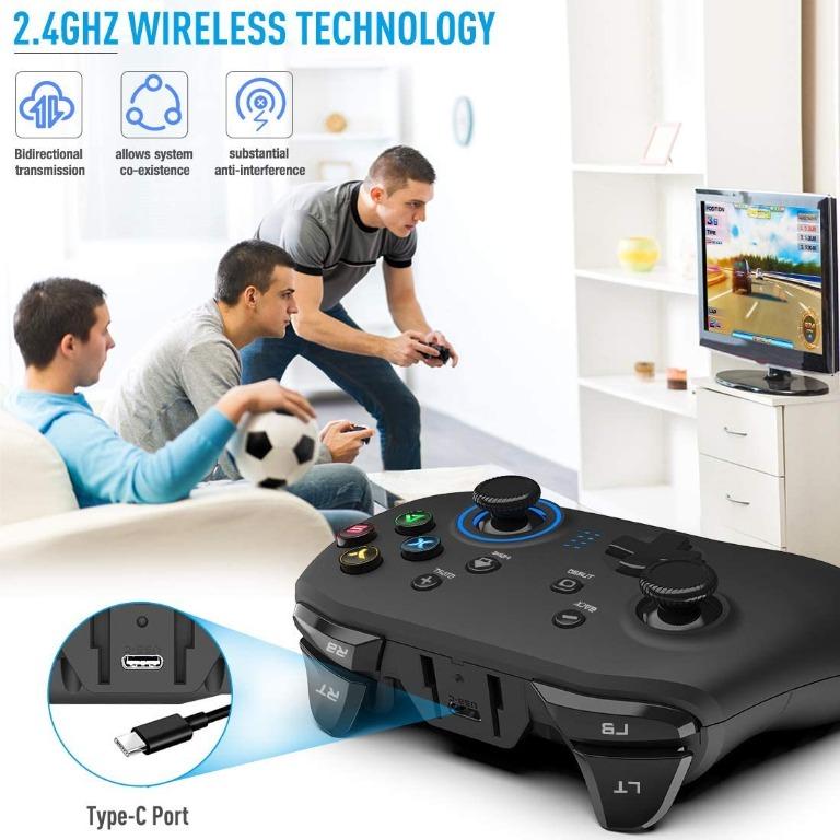 GC201 Wireless Gaming Controller, DualVibration Joystick Gamepad