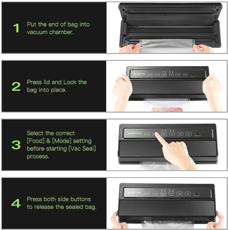 GERYON Vacuum Sealer, Automatic Food Sealer Machine for Food Savers w