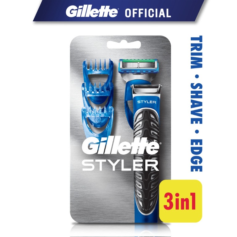 Gillette Fusion Proglide Power Styler Razor 3 in 1 Trim + Shave + Edge ...