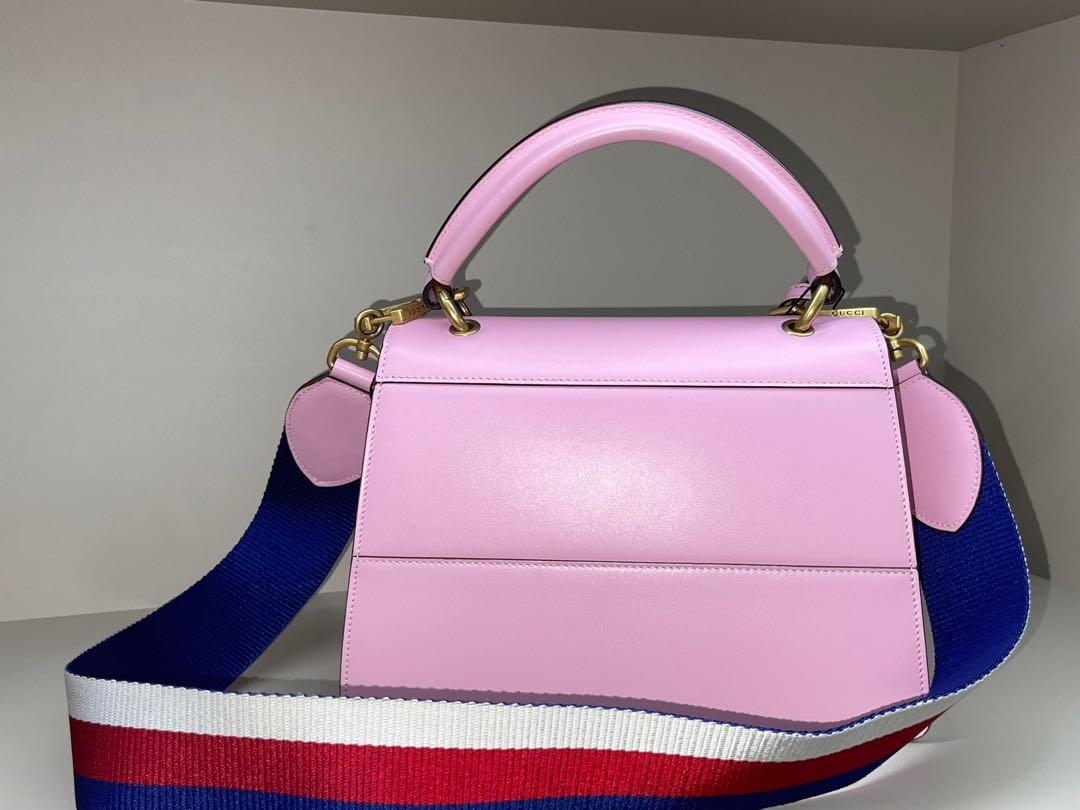 Gucci Pink Queen Margaret Top Handle Medium Crossbody Shoulder Handbag