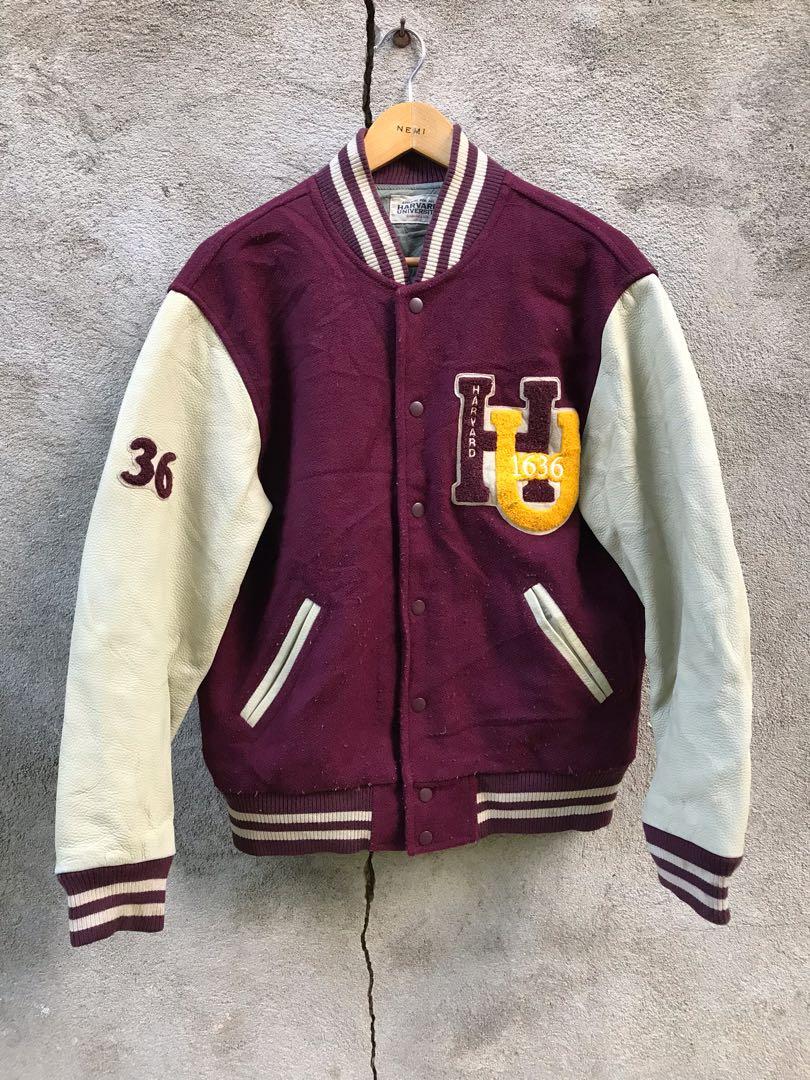 Varsity Vintage HARVARD University Baseball Varsity Leather Jacket | Grailed