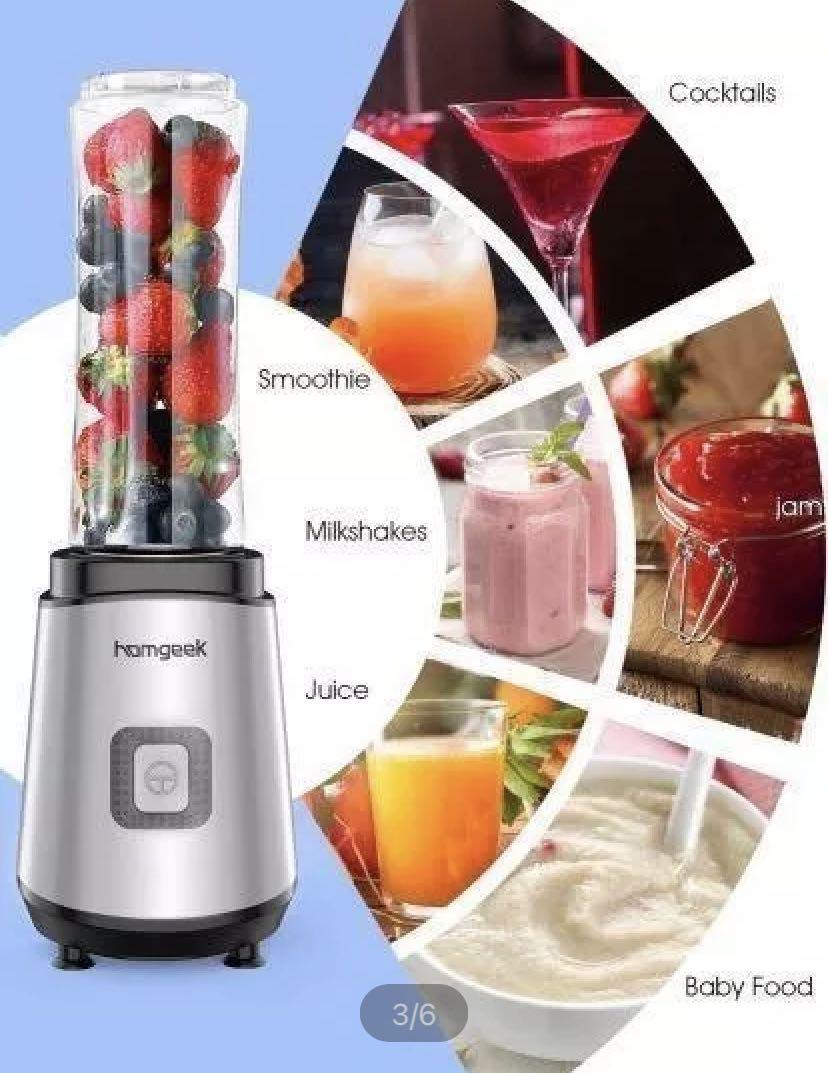 Homgeek portable blender for shakes and smoothies 400W juice maker, TV
