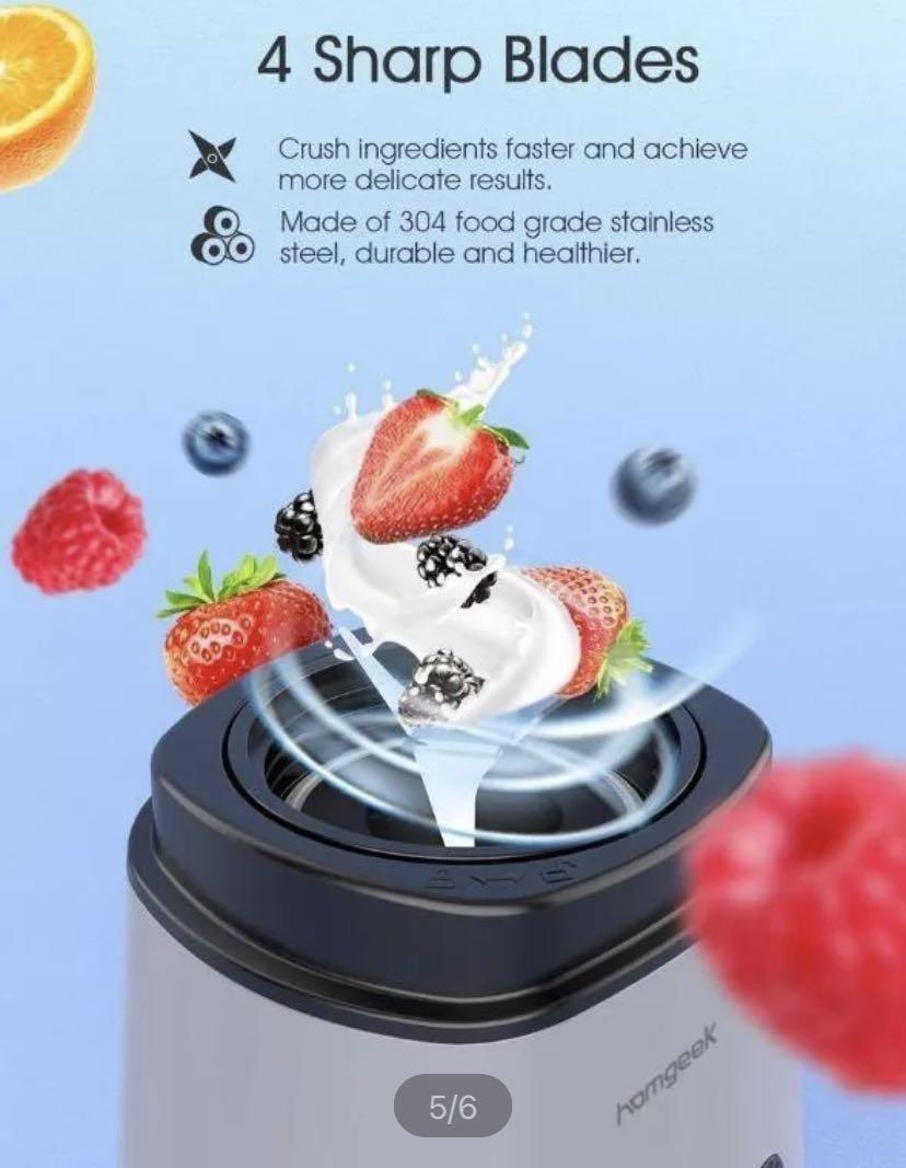 Homgeek portable blender for shakes and smoothies 400W juice maker, TV