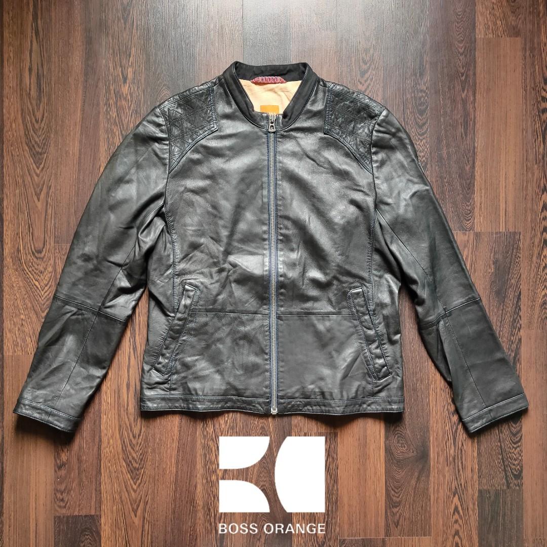 HUGO ORANGE JIPS7 | Leather Jacket, Fashion, Coats, and Outerwear on Carousell