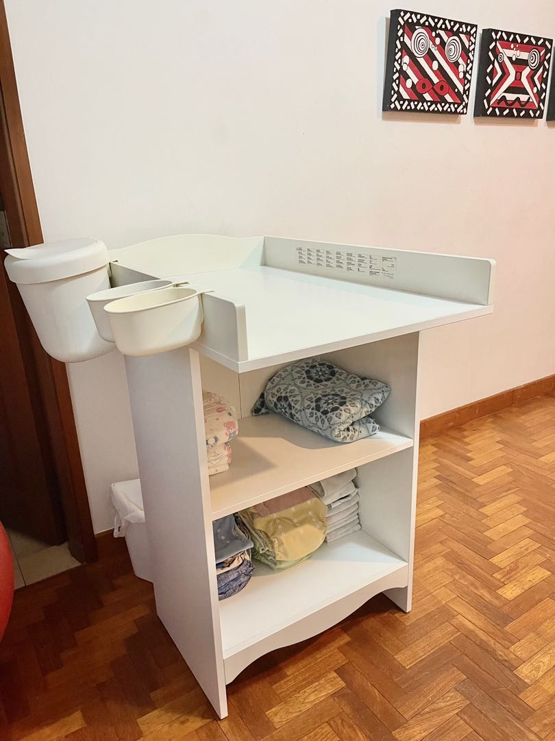 IKEA Changing table/bookshelf, white, Furniture & Home Living