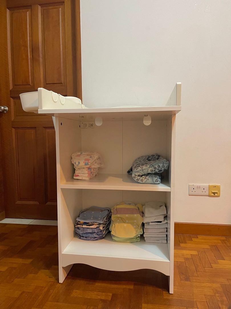 IKEA Changing table/bookshelf, white, Furniture & Home Living