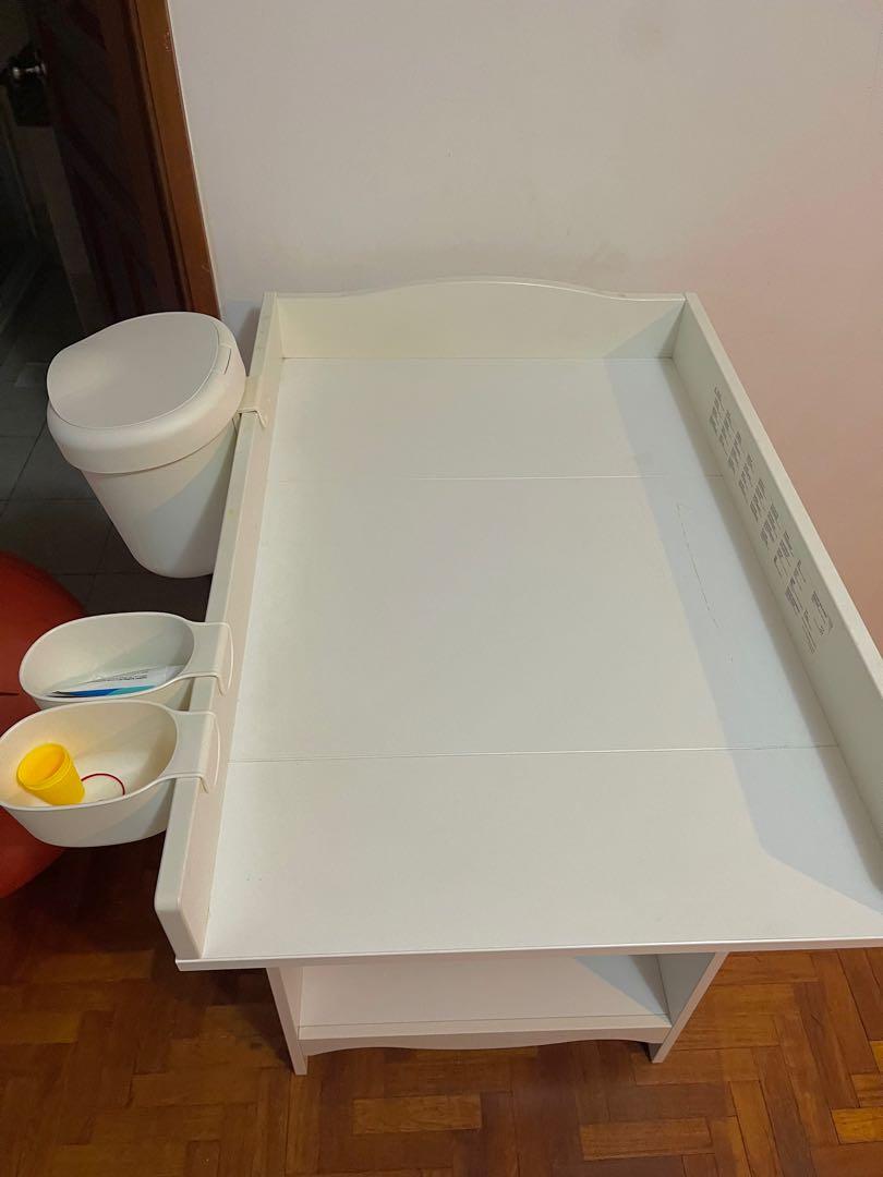 IKEA Changing table/bookshelf, white, Furniture & Home Living, Furniture, Shelves,