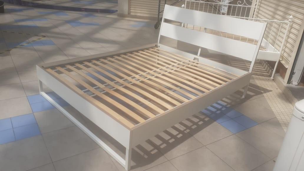Ikea TRYSIL queen size bed frame + LUROY slatted bed base, Furniture