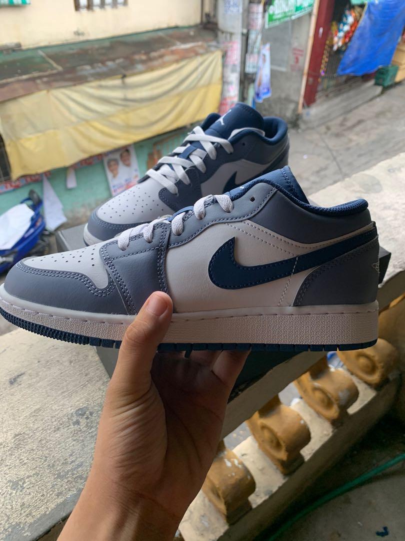 Jordan 1 Low GS 'Steel Blue', Women's Fashion, Footwear, Sneakers
