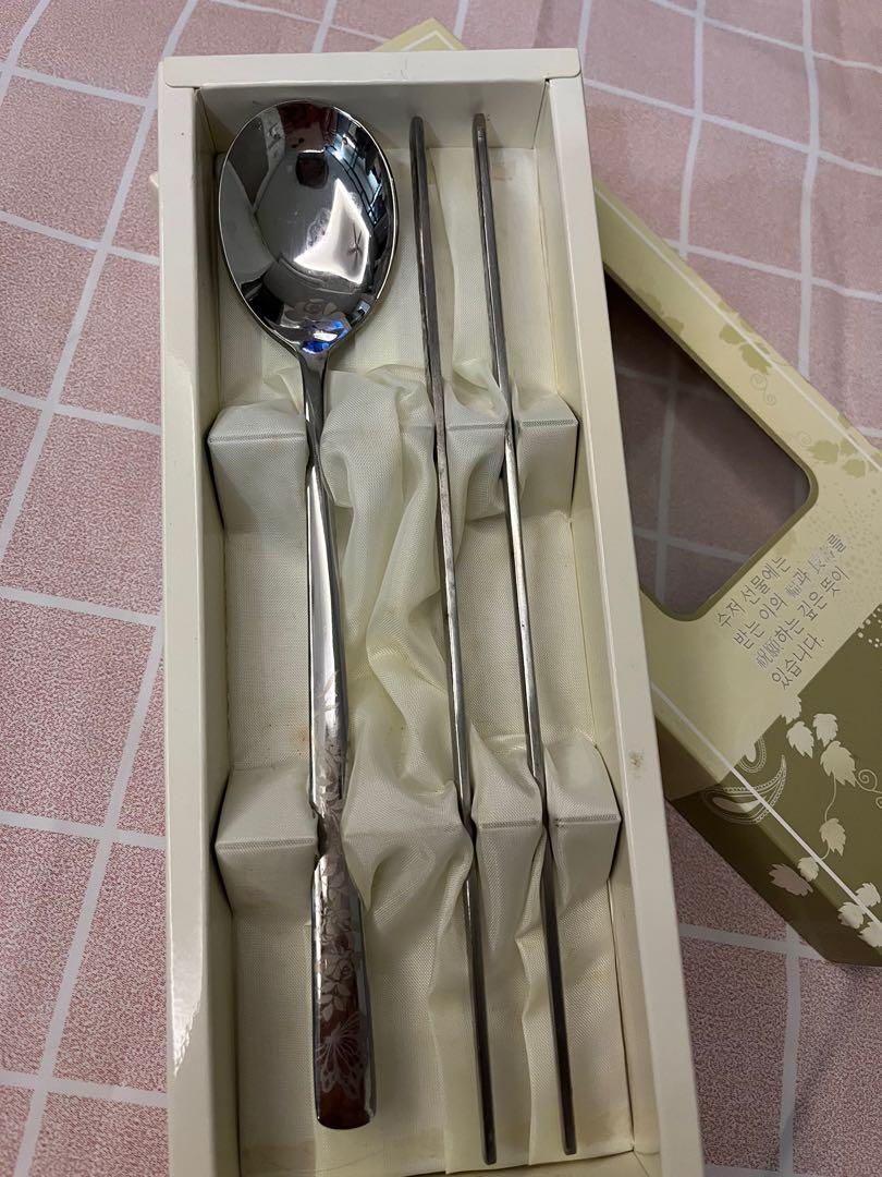 Korea spoon and Chopstick stainless steel, Furniture & Home Living