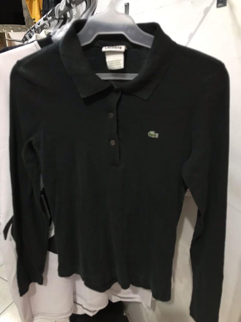 Lacoste long sleeve polo black online
