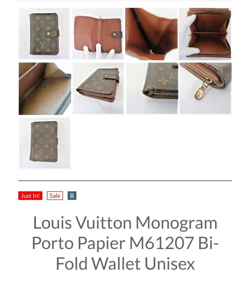 Auth Louis Vuitton Monogram Porto Papier Zip M61207 Women's Wallet  (bi-fold)
