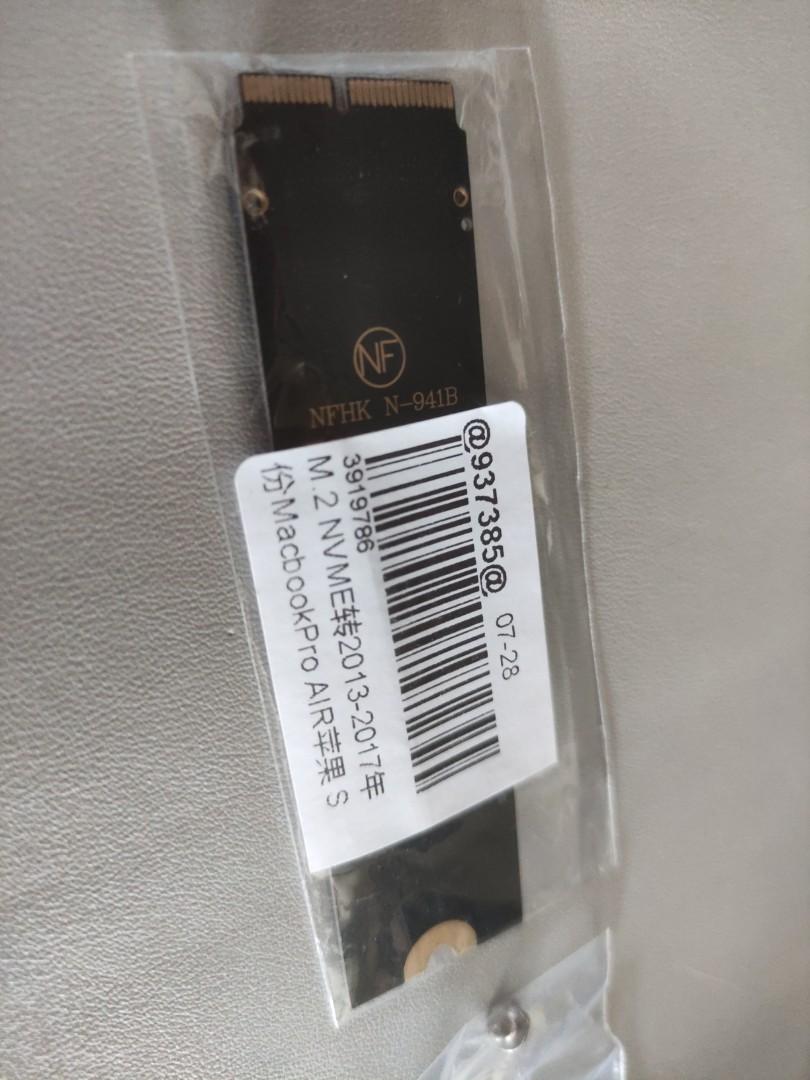 M.2 NVME for MBA 2013-2017 (Category: Cables & Adaptors) located in Paranaque City. Submitted by mispelled (Listing ID 1157346071, Image 1). Description: brand new item. bought the wrong model thats why am selling this. buyer checks for compatibility..