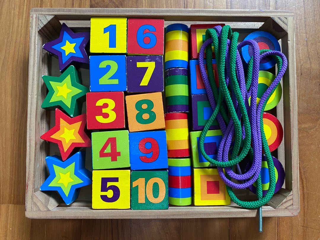 Melissa Doug Lacing Beads Hobbies Toys Toys Games on Carousell