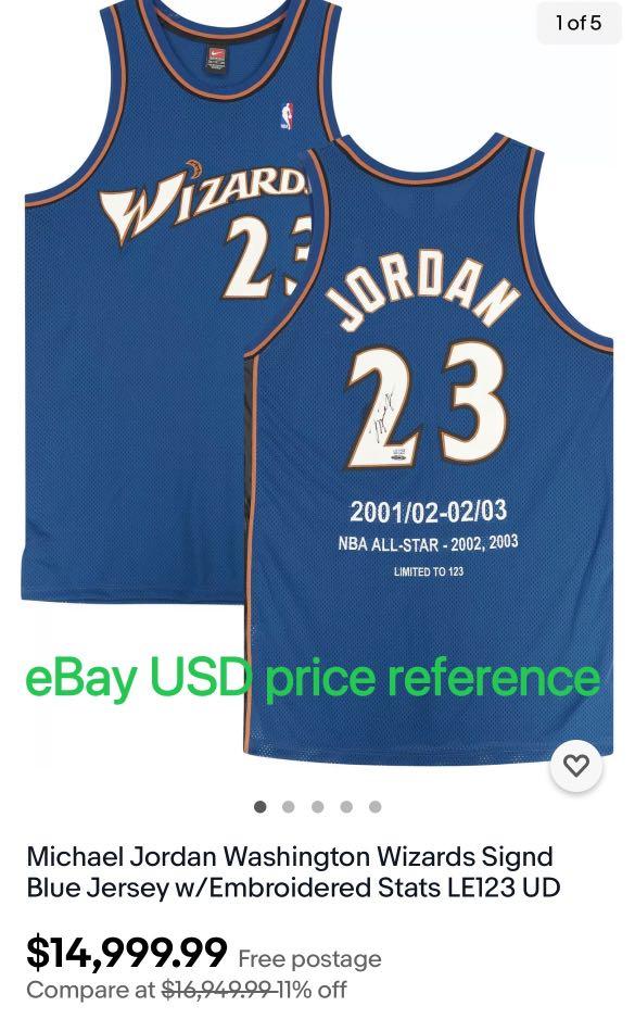 Autographed Washington Wizards Michael Jordan Fanatics Authentic White Nike  Jersey - Upper Deck