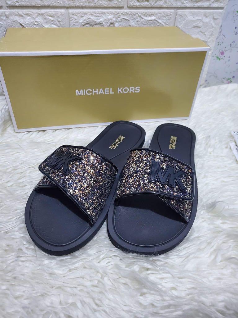 Mk glitter hotsell slides