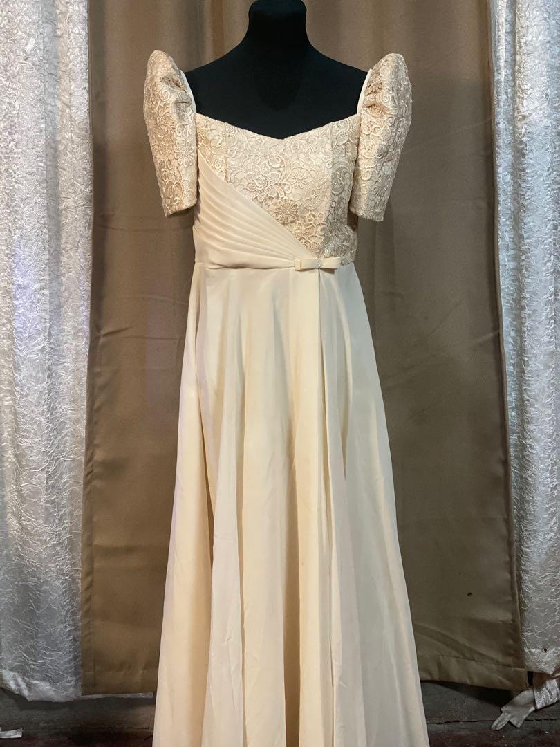 Mother s Gown Beige color Filipiniana