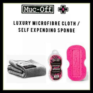 Muc-Off Luxury Microfibre Cloth & Self Expending Sponge