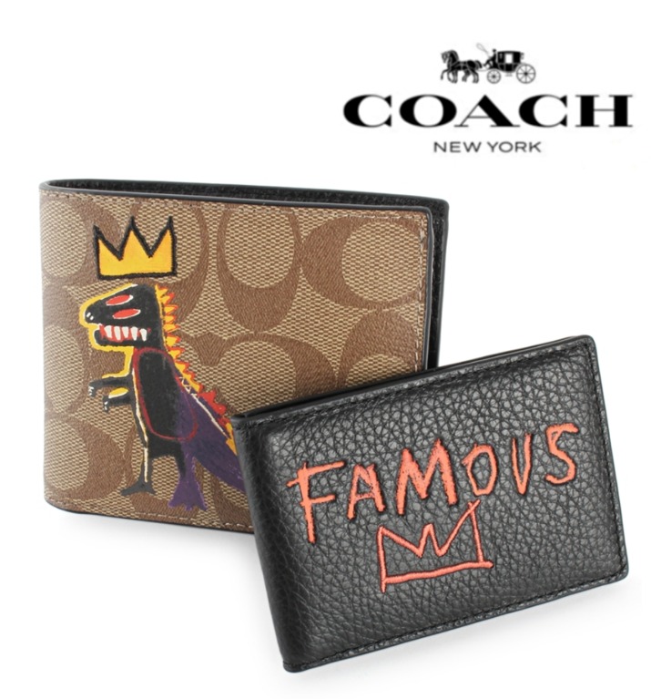 New Coach Original Coach X Jean Michel Basquiat 3 In 1 Wallet In Signature Canvas Wallet Limited Edition Collection Wallet For Men Come With Complete